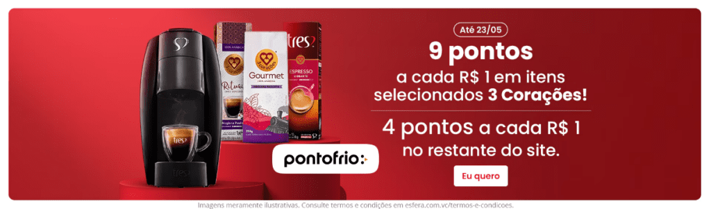 até 9 pontos Esfera com o PontoFrio