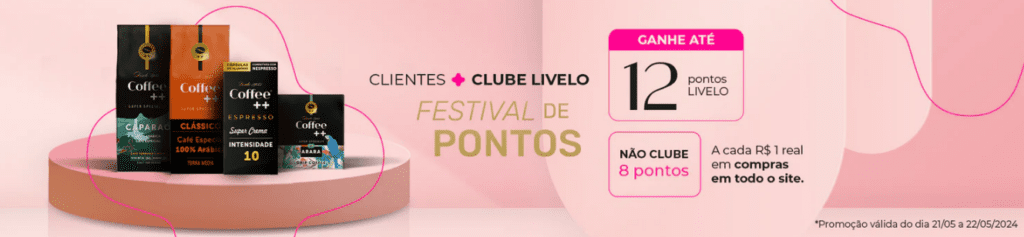 até 12 pontos Livelo com a Coffee++