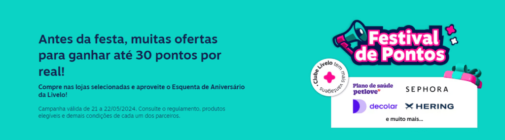 Aproveite o Festival de Pontos Livelo