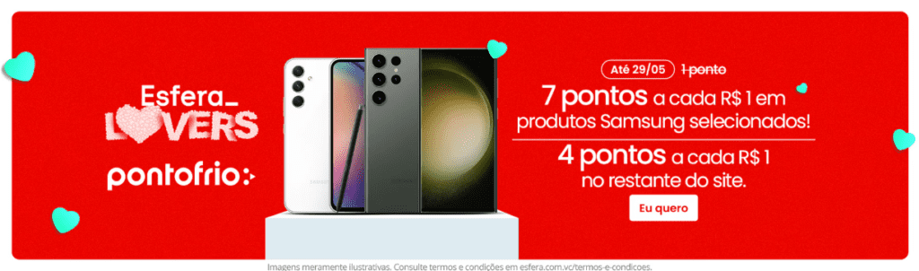 até 7 pontos Esfera com o PontoFrio