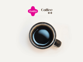 xícara de café preto com logo livelo e coffee++ 14 pontos Livelo