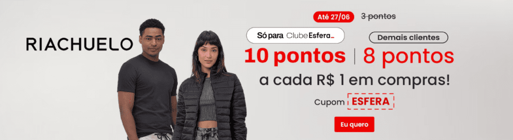 Ganhe até 10 pontos Livelo com a Riachuelo