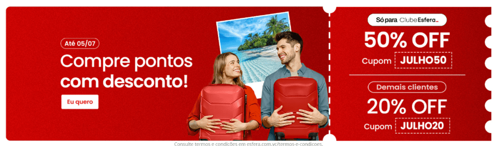 pontos Esfera com até 50% OFF