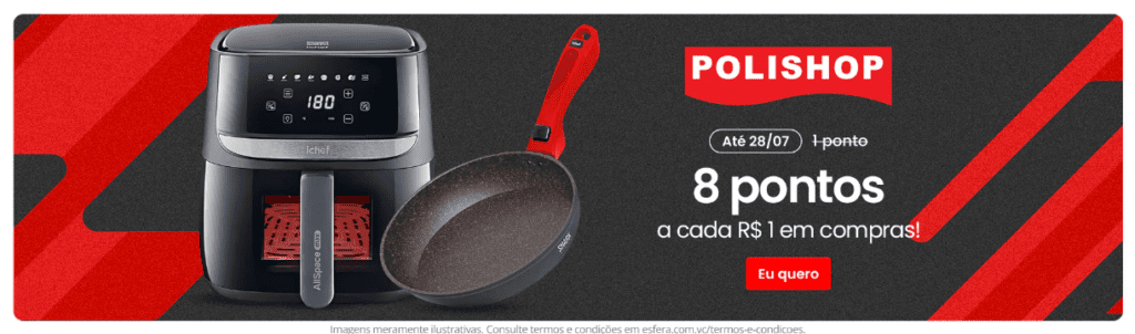 8 pontos Esfera com a Polishop