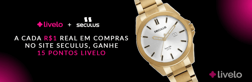 até 15 pontos Livelo com a Seculus