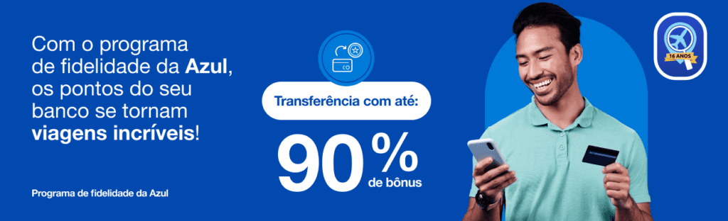 Ganhe até 90% de bônus na TUDO AZUL
