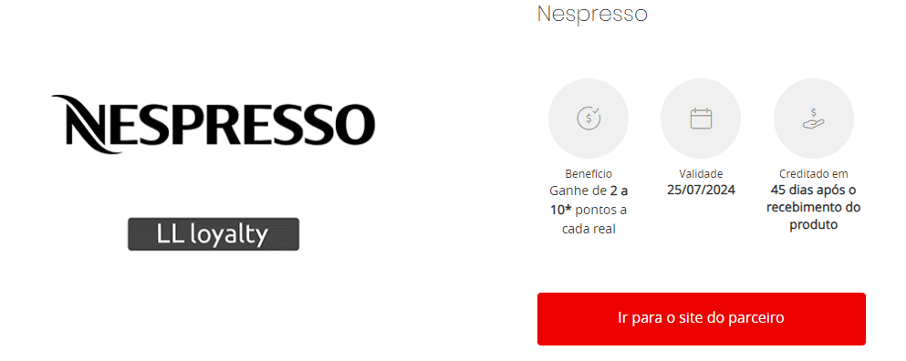 Leve até 10 pontos Esfera a cada real gasto com a Nespresso
