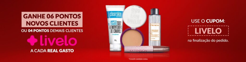 Leve até 6 pontos Livelo a cada real gasto na Avon.