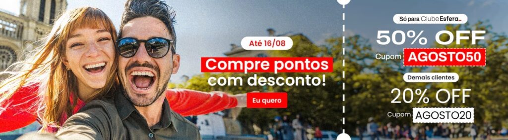 Adquira até 50% OFF na Esfera comprando de pontos!