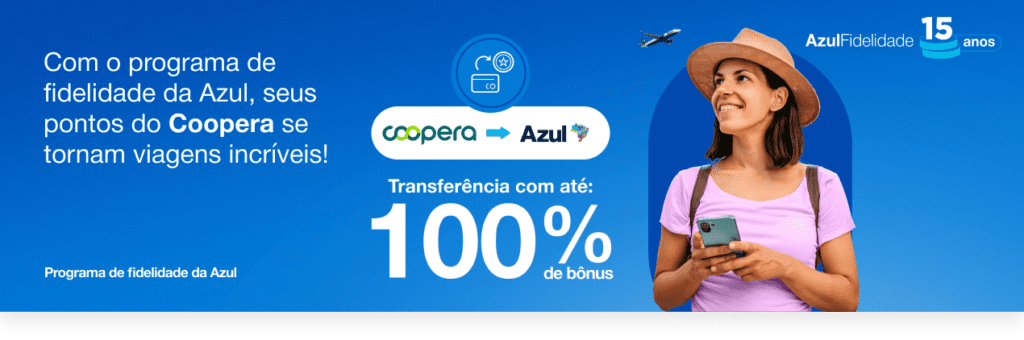 Receba até 100% de bônus Azul na transferência de pontos
