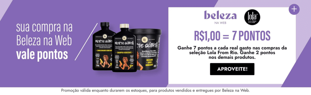 Consiga até 7 pontos Livelo por real gasto na Beleza Web