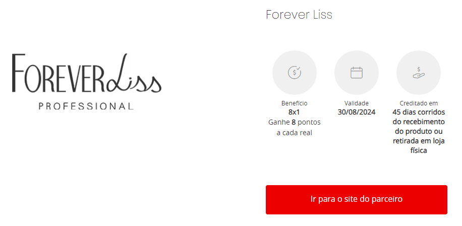 Adquira até 8 pontos Esfera por real na Forever Liss