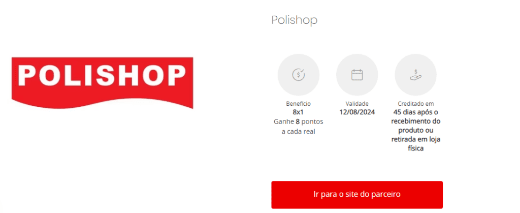 Consiga até 8 pontos Esfera por real na Polishop.
