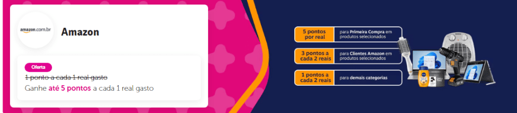 Garanta até 5 pontos Livelo por real com a Amazon
