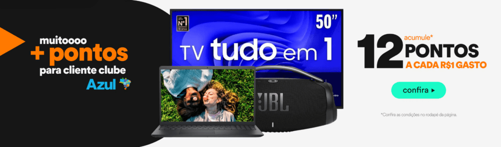 até 12 pontos Azul com o PontoFrio