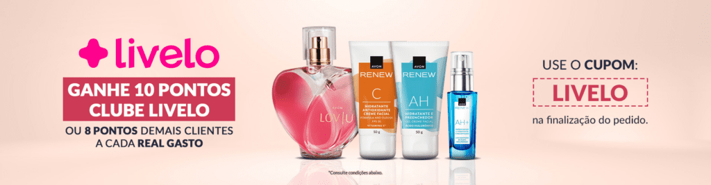 Compre e ganhe 10 pontos Livelo por real gasto na Avon