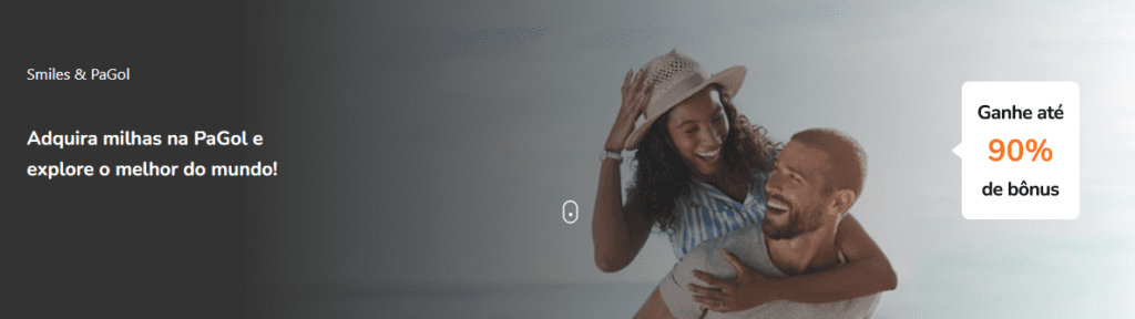 Ganhe até 90% de bônus Smiles na conta com a Pagol