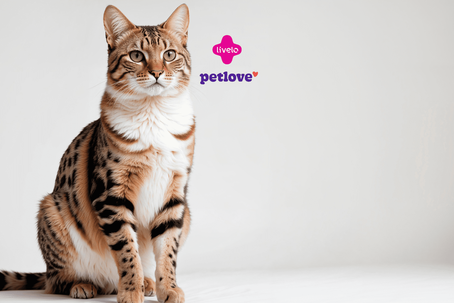 A imagem aparece um gato ao lado esquerdo da imagem no fundo branco com as logos da Livelo e a Petlove no canto superior da imagem indicando uma parceria entre as marcas.