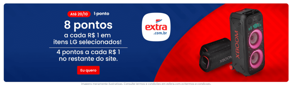 até 8 pontos Esfera com o Extra