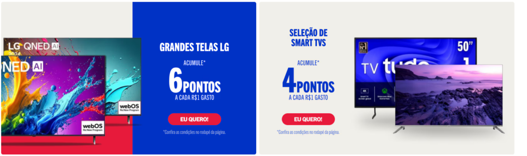 até 6 pontos Livelo com a Casas Bahia