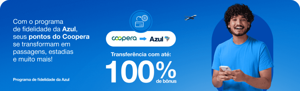 até 100% de bônus Azul com o Coopera