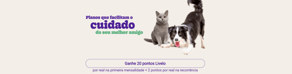 Ganhe até 20 pontos Livelo com a Petlove Saúde