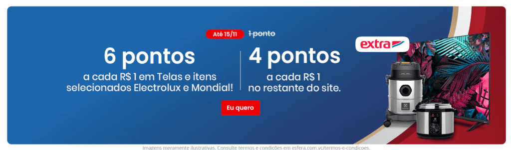 até 6 pontos Esfera com a Extra