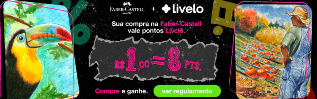 até 8 pontos Livelo com a Faber-Castell