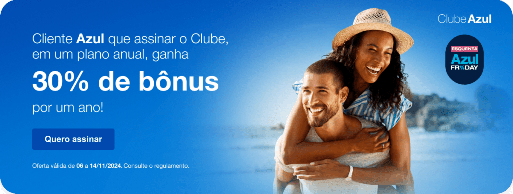 até 30% de bônus no Clube Azul