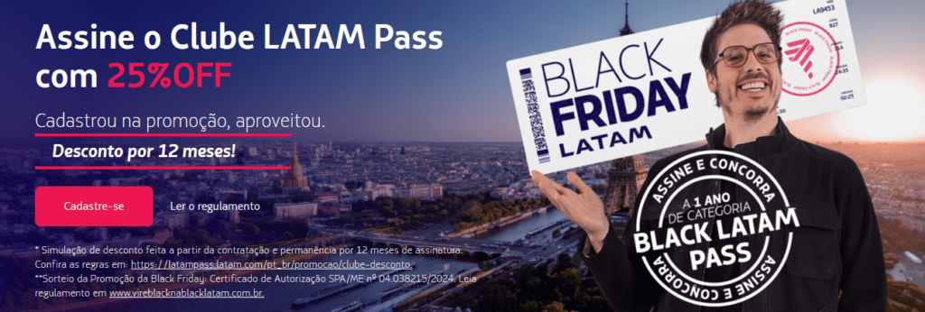 Assine o Clube Latam Pass com 25% OFF