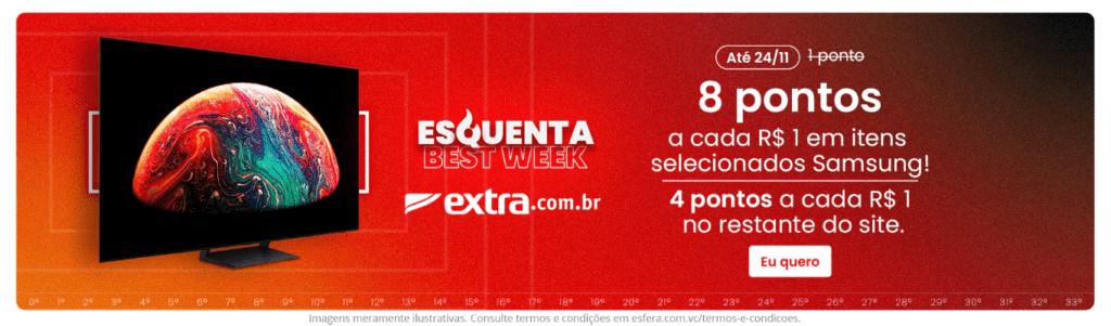 até 8 pontos Esfera com o Extra