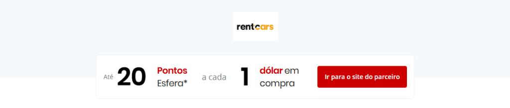 20 pontos Esfera com a Rentcars