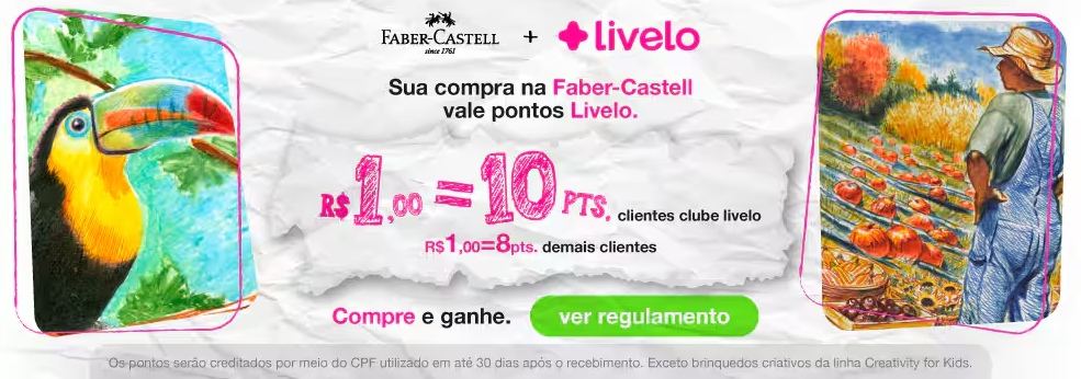 até 10 pontos Livelo com a Faber-Castell