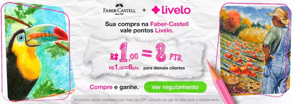 até 8 pontos Livelo com a Faber Castell