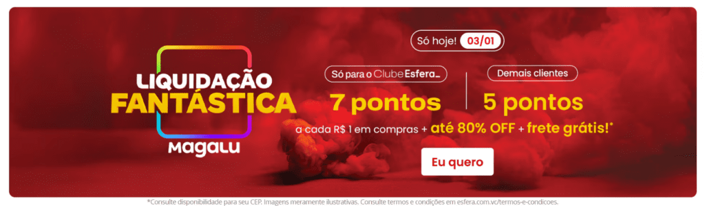 até 7 pontos Esfera com a Magalu