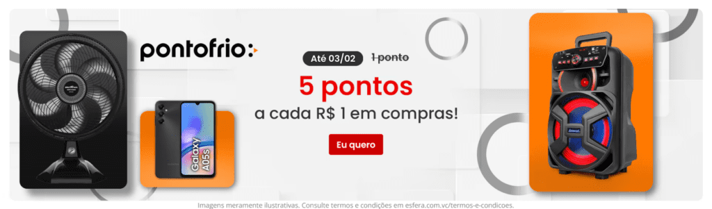 5 pontos Esfera com a PontoFrio