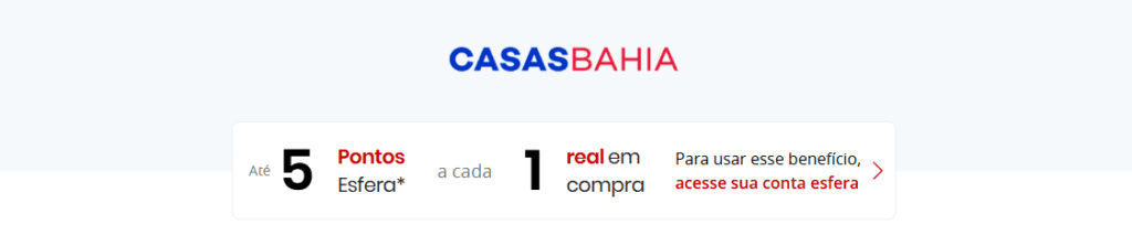 5 pontos Esfera com a Casas Bahia