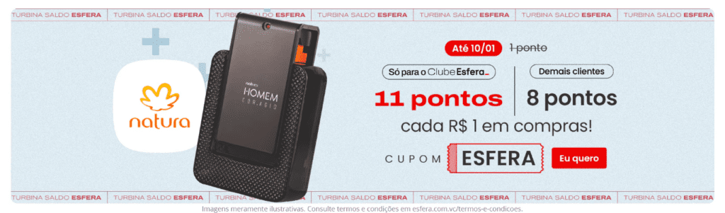 até 11 pontos Esfera com a Natura