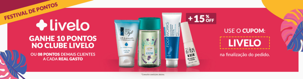até 10 pontos Livelo com a Avon