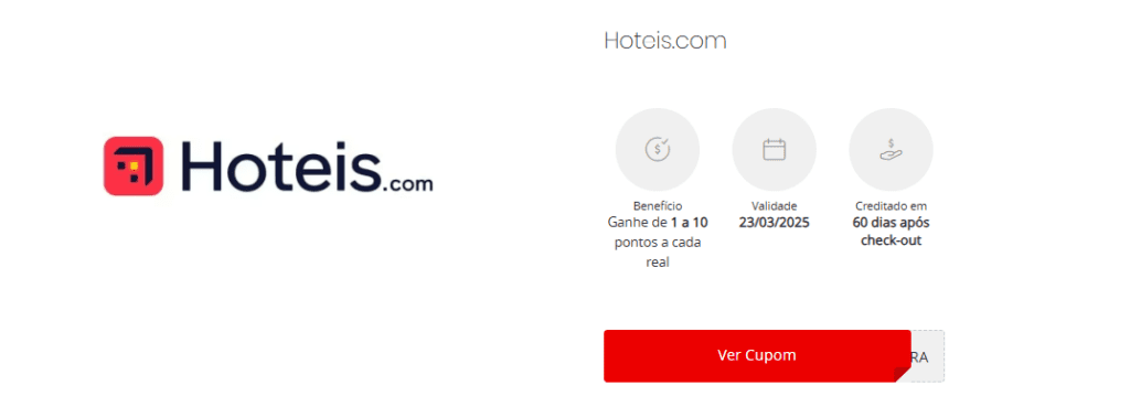 até 10 pontos Esfera com a Hoteis.com