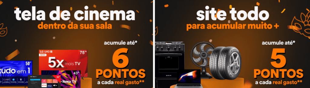 Ganhe até 6 pontos Livelo com o PontoFrio