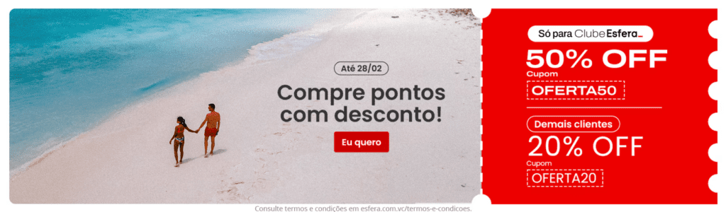Compre pontos Esfera com até 50% OFF
