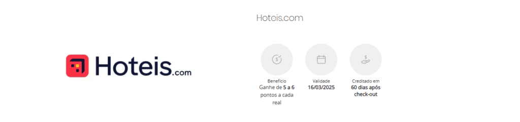 até 6 pontos Esfera com a Hoteis.com