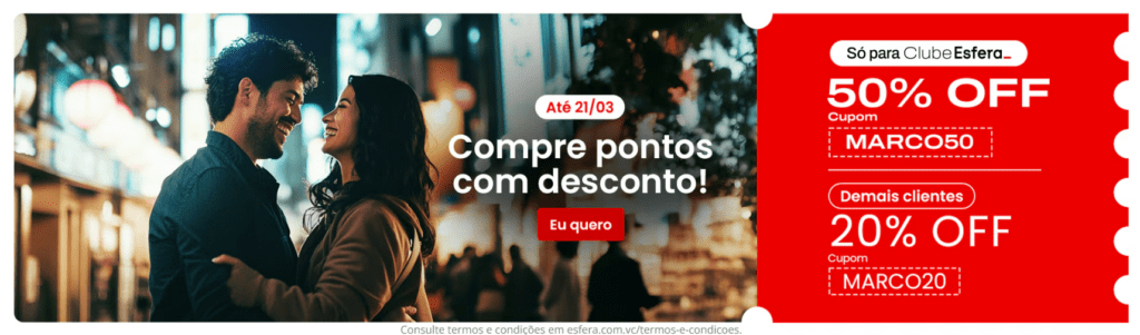 Compre pontos Esfera com até 50% OFF