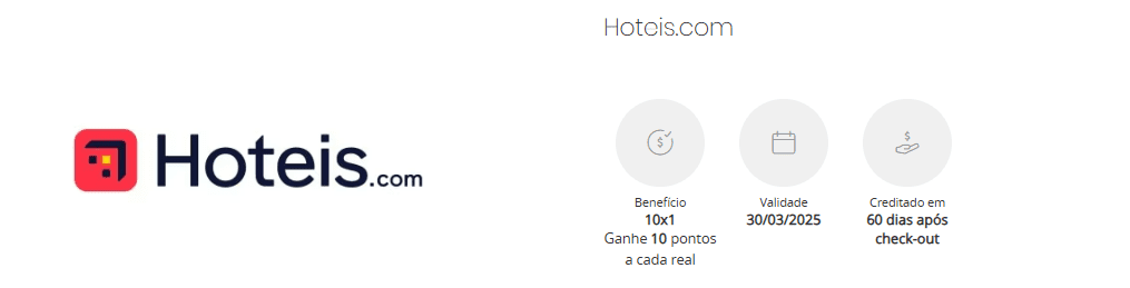 até 10 pontos Esfera com a Hoteis.com