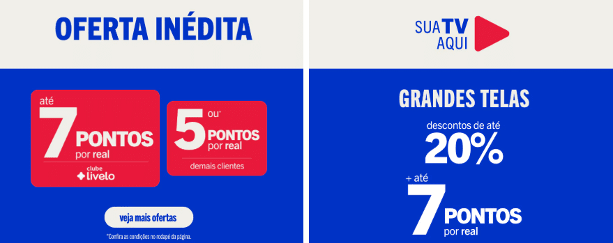 até 7 pontos Livelo com a Casas Bahia