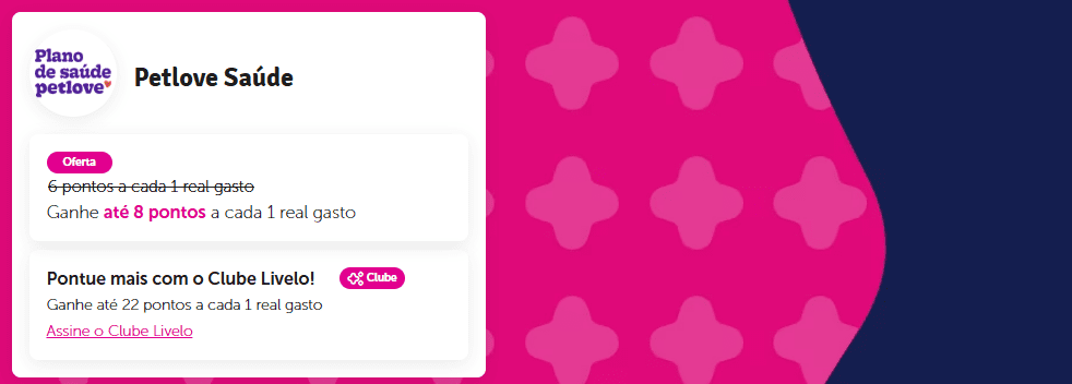 até 22 pontos Livelo com a Petlove