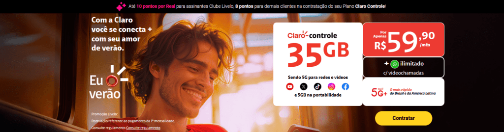 Ganhe até 10 pontos Livelo com a Claro