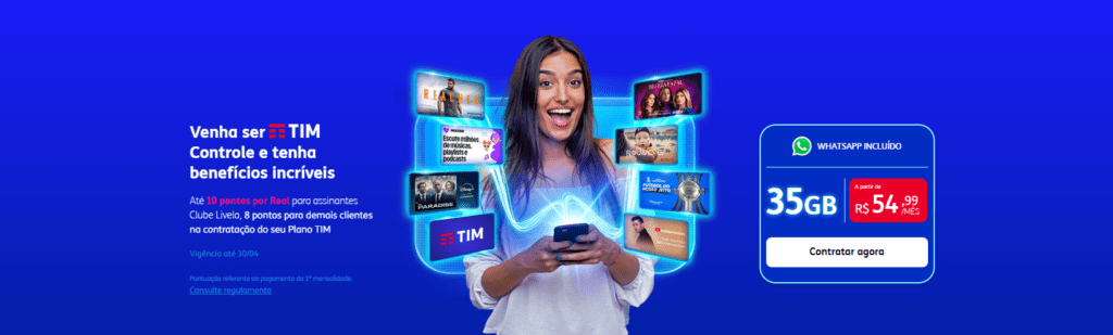 Ganhe até 10 pontos Livelo com a Tim