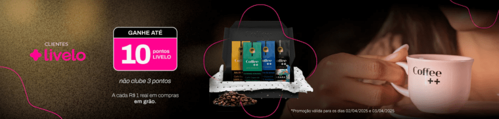 Ganhe até 10 pontos Livelo com a Coffee++
